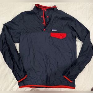 Men’s Patagonia Navy/Red Houdini Snap-T Pullover Windbreaker